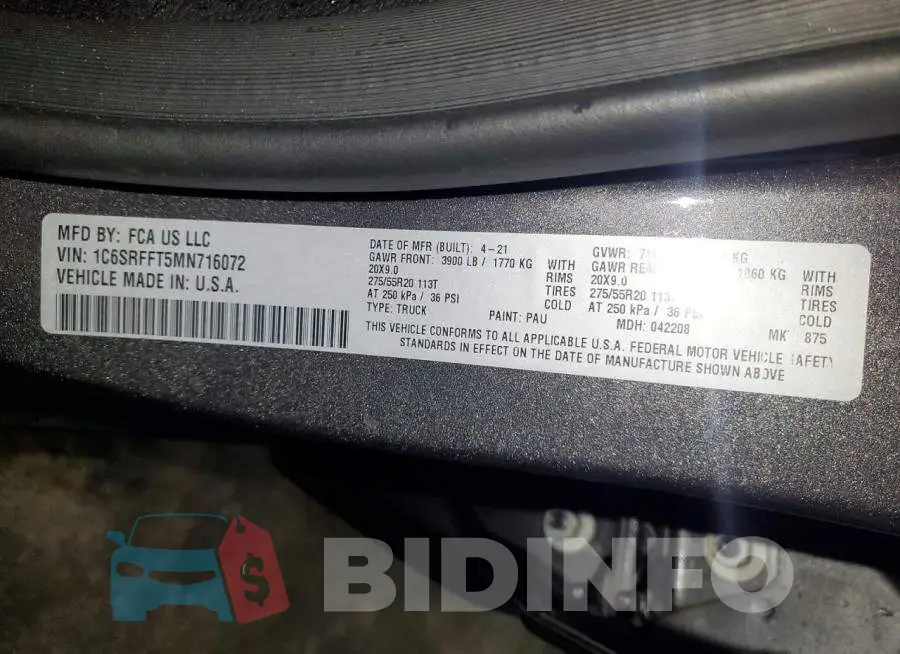 1C6SRFFT5MN716072 Photo# 12
