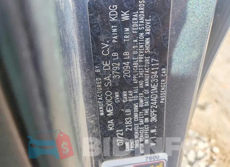 3KPF24AD1ME394117 Photo# 13