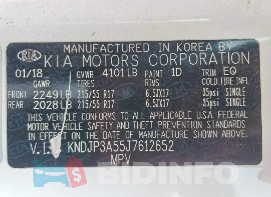 KNDJP3A55J7612652 Photo# 12