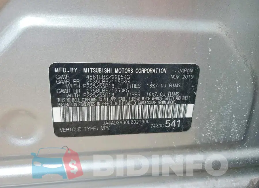 JA4AD3A30LZ021900 Photo# 12