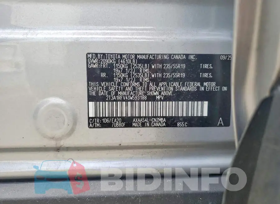 2T3A1RFV4SW593188 Photo# 13