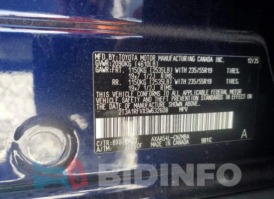 2T3A1RFVXSW632608 Photo# 13