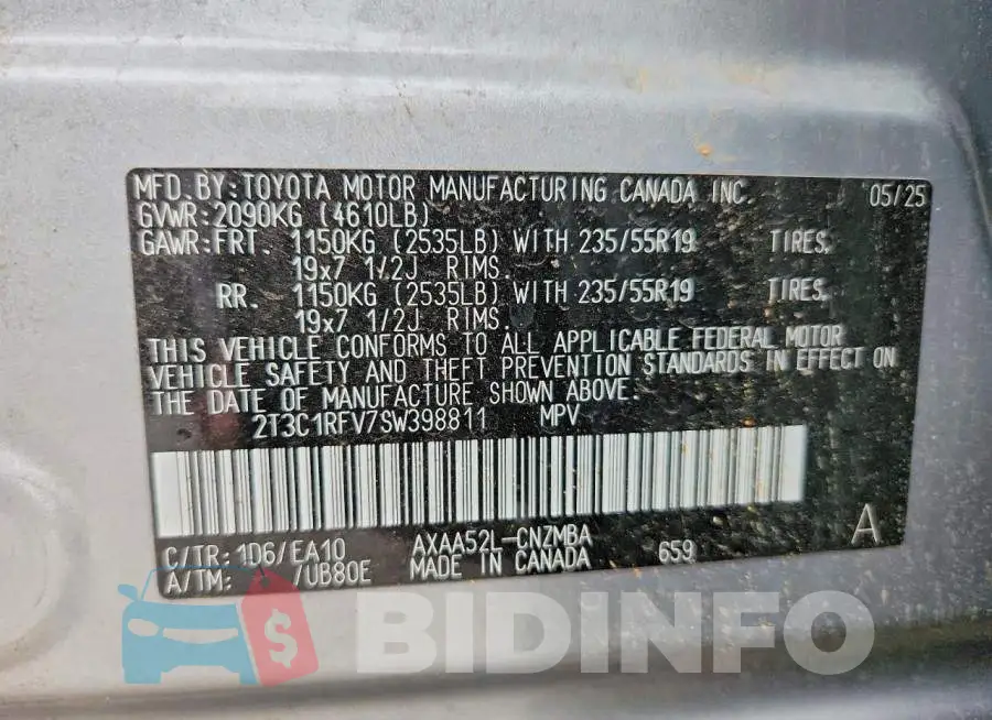 2T3C1RFV7SW398811 Photo# 14