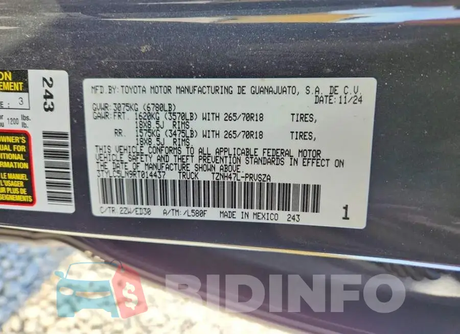 3TYLC5LN9RT014437 Photo# 12