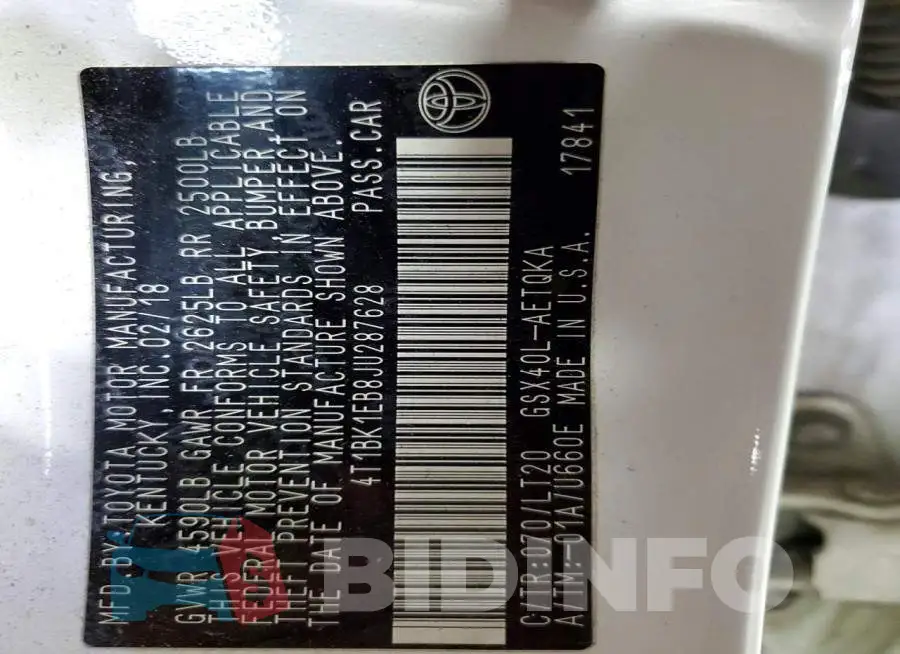 4T1BK1EB8JU287628 Photo# 12