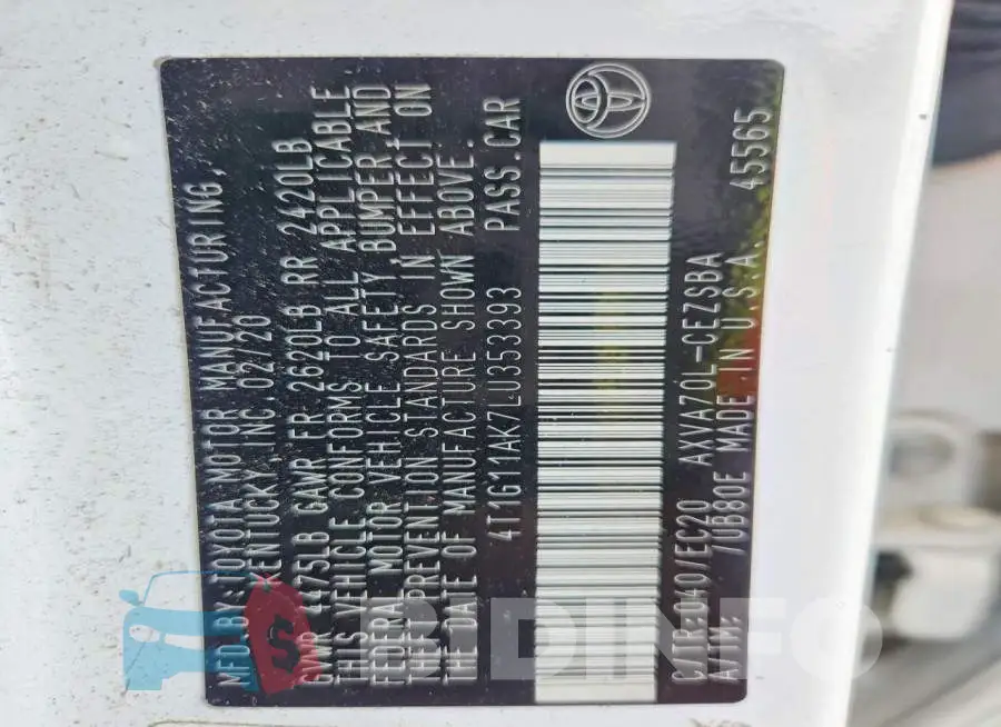 4T1G11AK7LU353393 Photo# 12