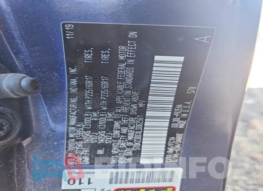 5TDKZ3DCXLS062561 Photo# 13