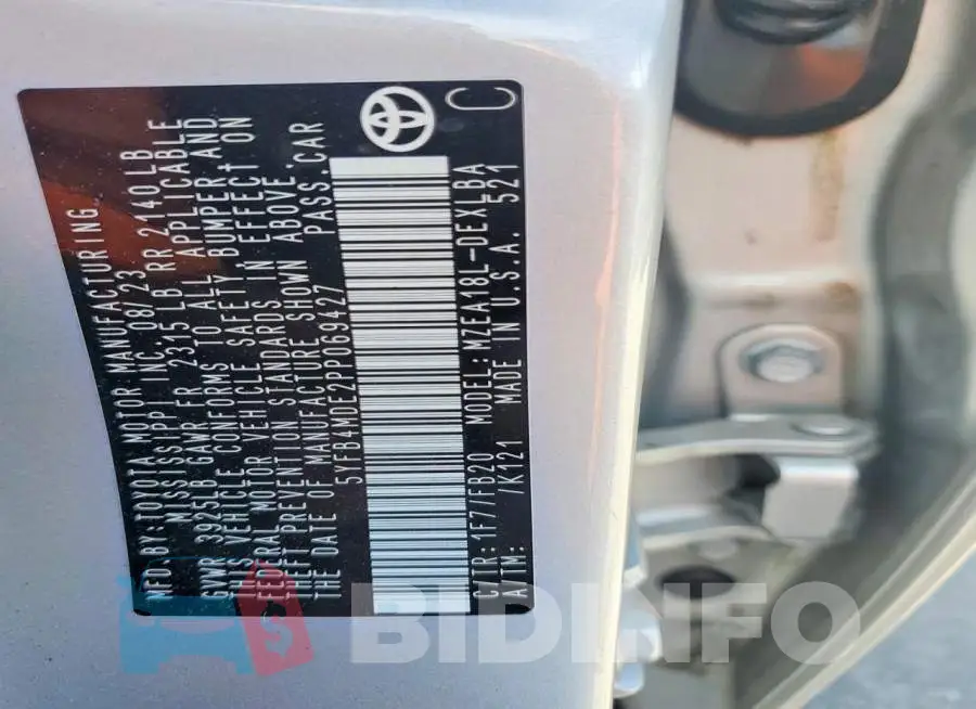 5YFB4MDE2PP069427 Photo# 13
