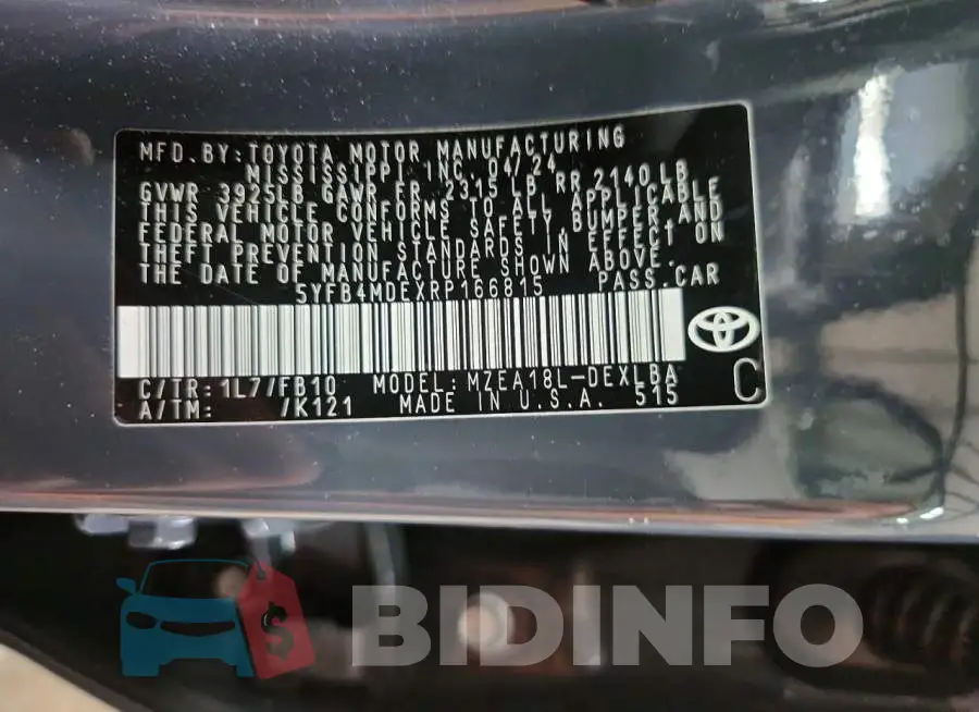 5YFB4MDEXRP166815 Photo# 13