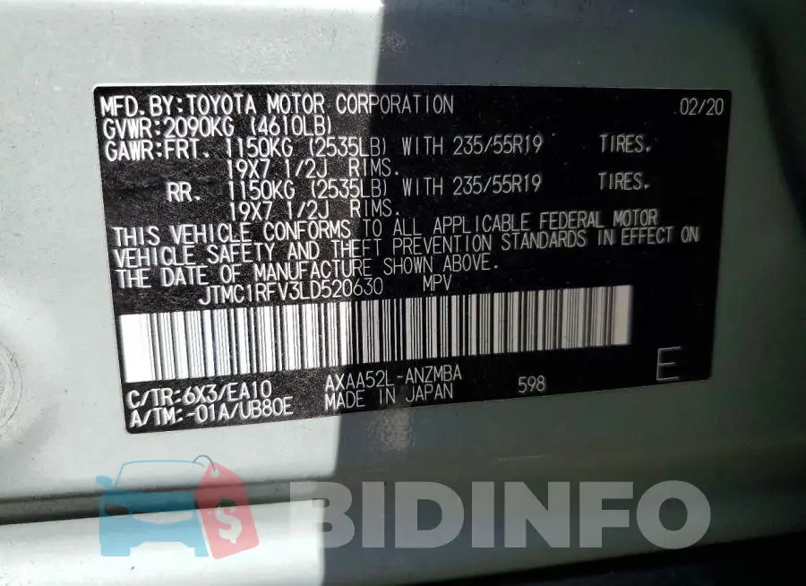 JTMC1RFV3LD520630 Photo# 12