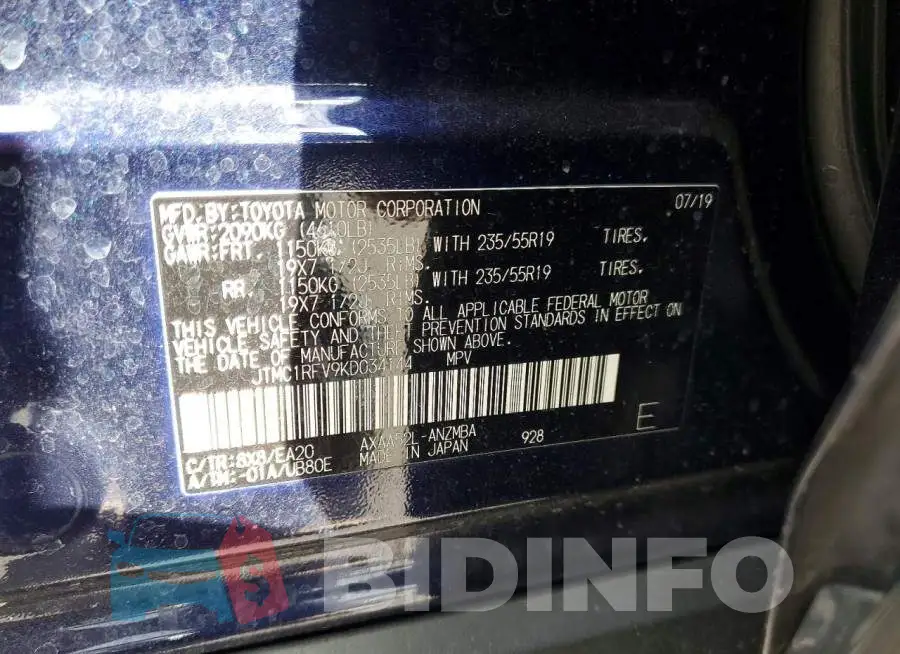 JTMC1RFV9KD034144 Photo# 13