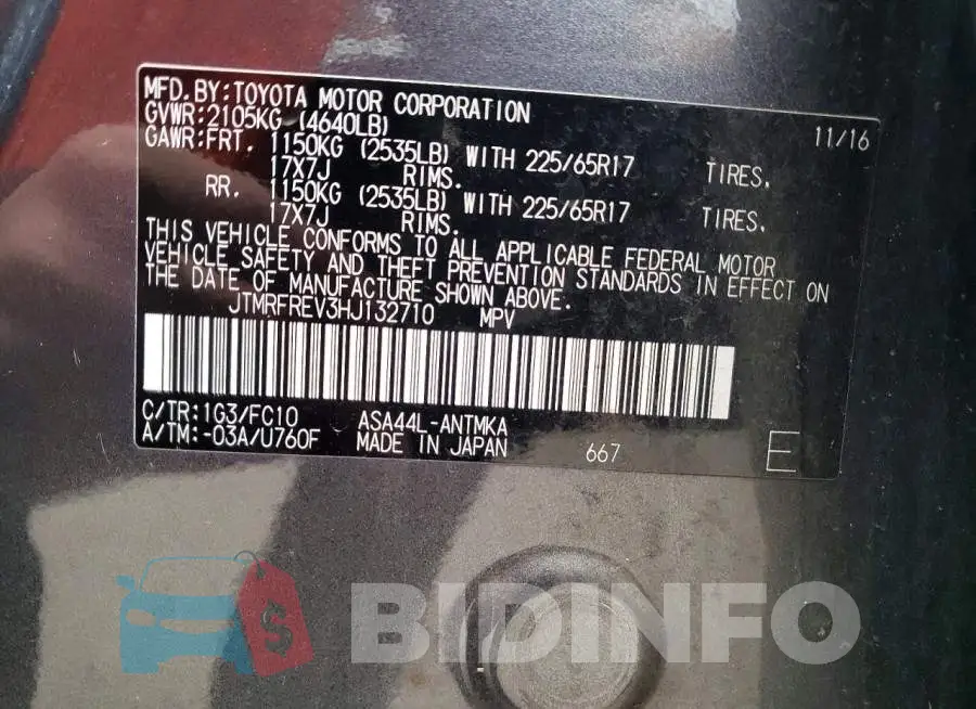 JTMRFREV3HJ132710 Photo# 12
