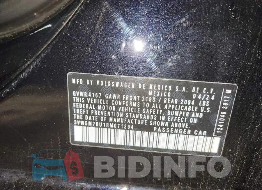 3VW5M7BU1RM071394 Photo# 12