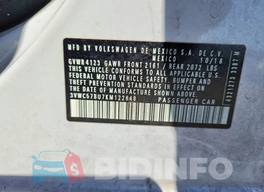 3VWC57BU7KM122648 Photo# 12