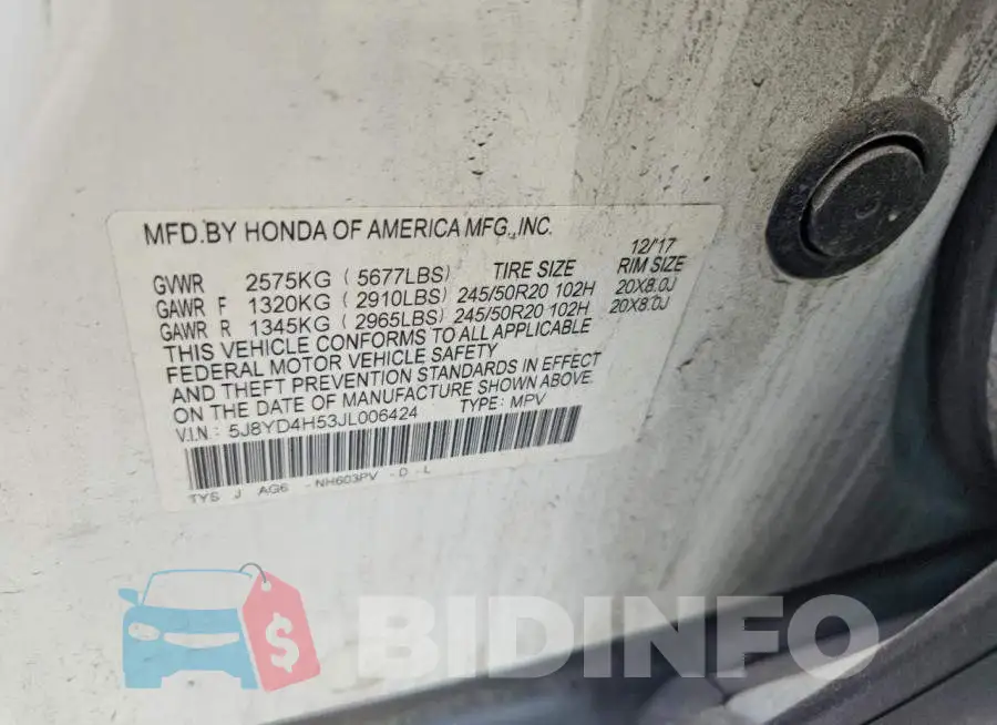 5J8YD4H53JL006424 Photo# 13