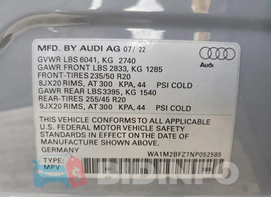 WA1M2BFZ7NP052585 Photo# 13