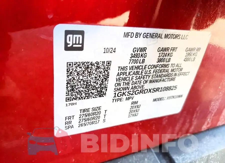 1GKS2GRDXSR108825 Photo# 13