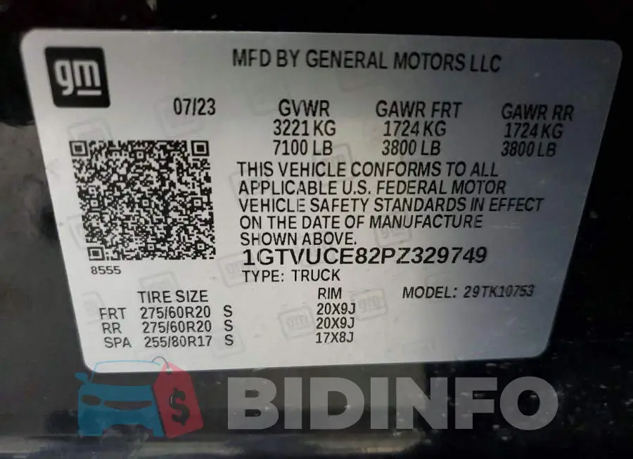 1GTVUCE82PZ329749 Photo# 12