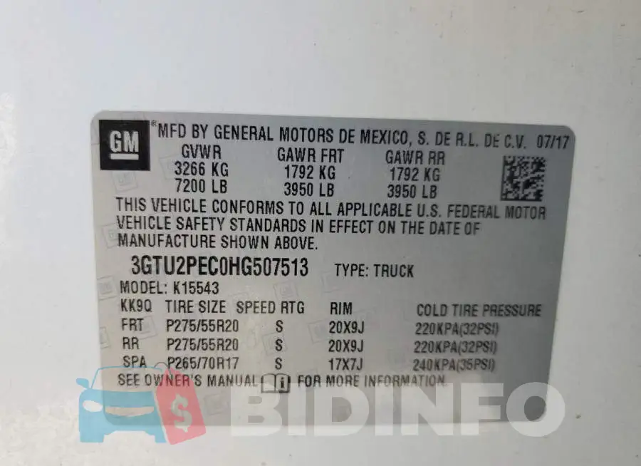 3GTU2PEC0HG507513 Photo# 13