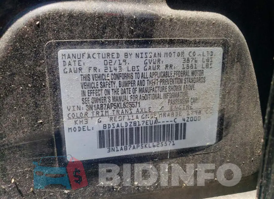3N1AB7AP5KL625571 Photo# 12