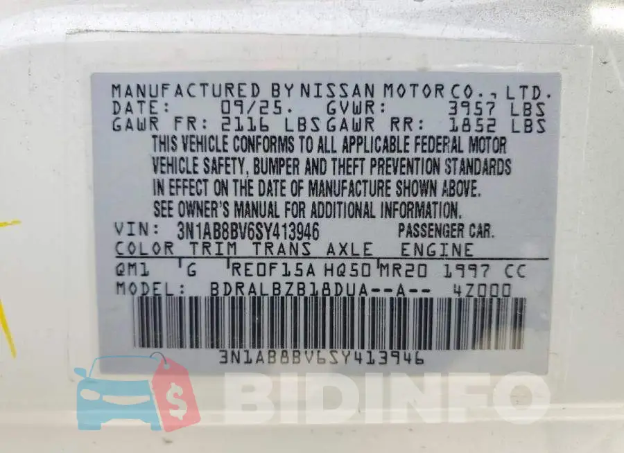 3N1AB8BV6SY413946 Photo# 13