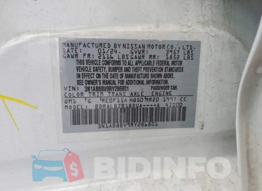 3N1AB8BV9RY286801 Photo# 12