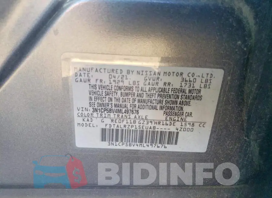 3N1CP5BV4ML497676 Photo# 13