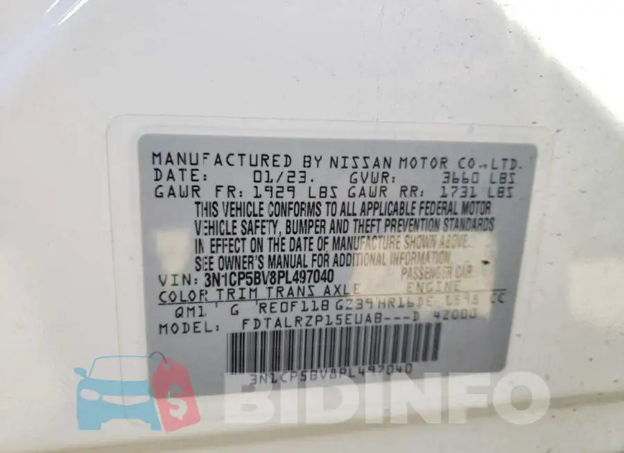 3N1CP5BV8PL497040 Photo# 13