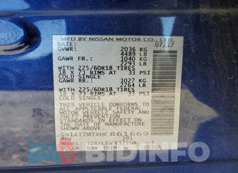 5N1AT2MTXHC861669 Photo# 10