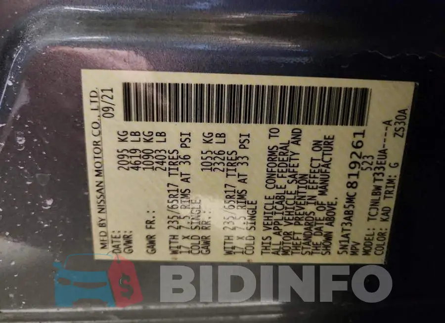 5N1AT3AB5MC819261 Photo# 13