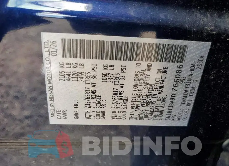 5N1BT3BA9TC766086 Photo# 13
