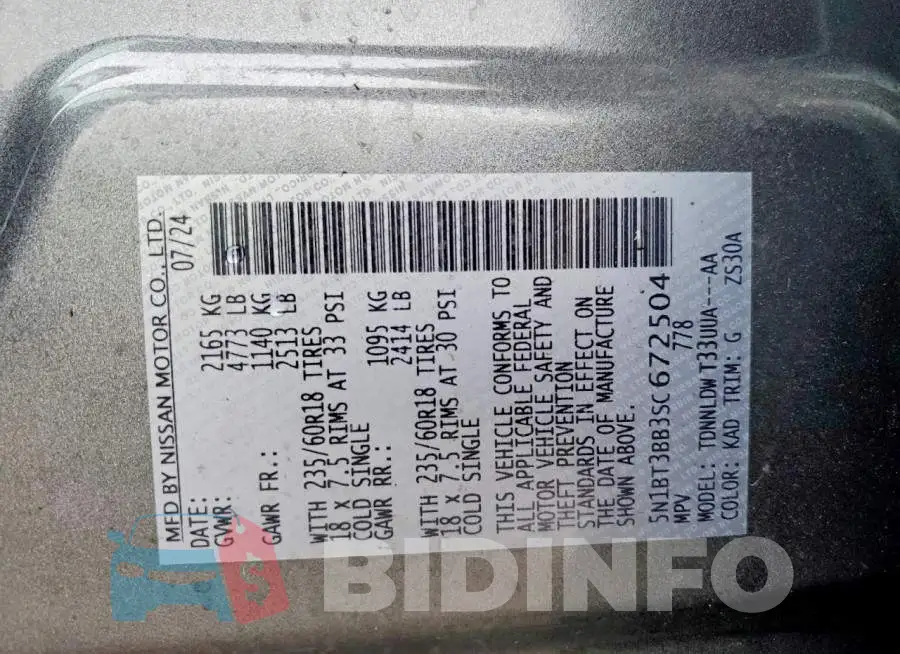 5N1BT3BB3SC672504 Photo# 13