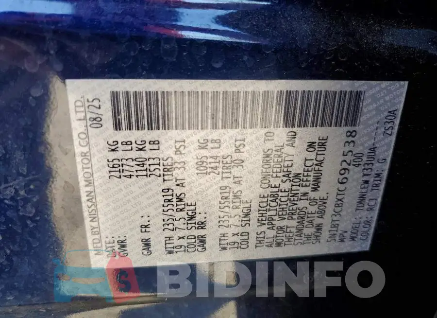 5N1BT3CBXTC692538 Photo# 13