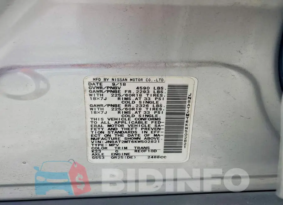 JN8AT2MT6KW502821 Photo# 12
