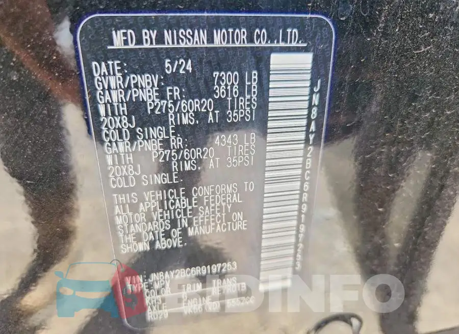 JN8AY2BC6R9197253 Photo# 13