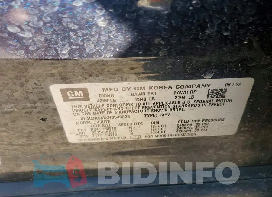 KL4CJASMXNB548223 Photo# 12
