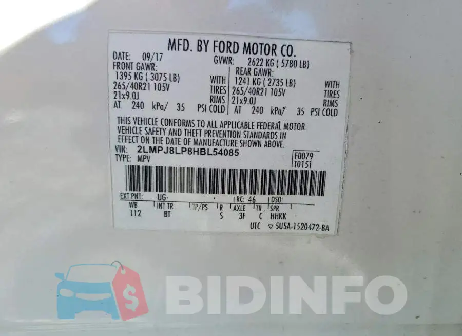 2LMPJ8LP8HBL54085 Photo# 12