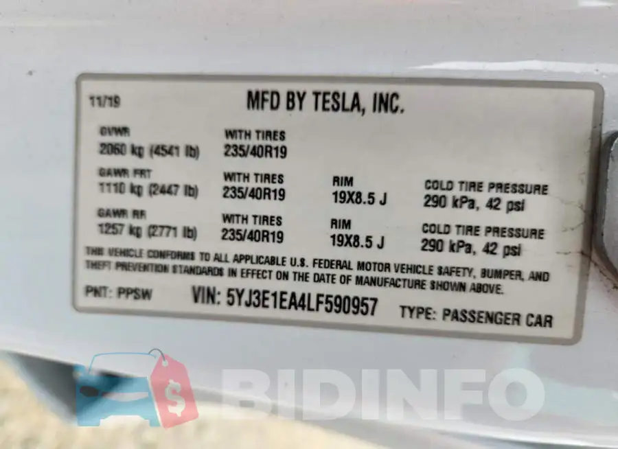 5YJ3E1EA4LF590957 Photo# 13