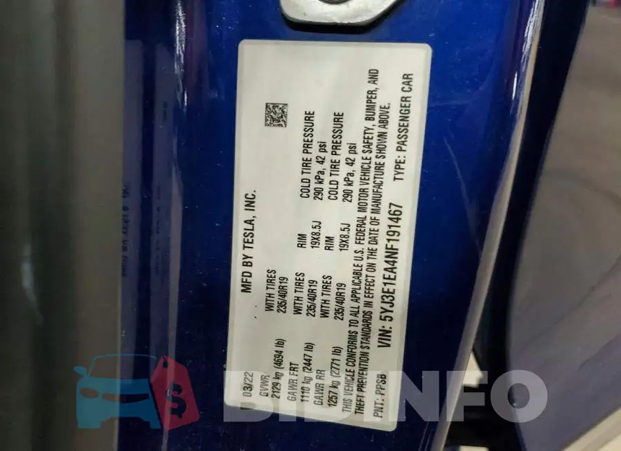 5YJ3E1EA4NF191467 Photo# 12