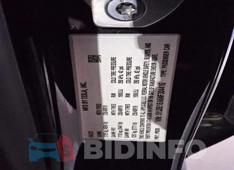 5YJ3E1EA6NF304416 Photo# 12