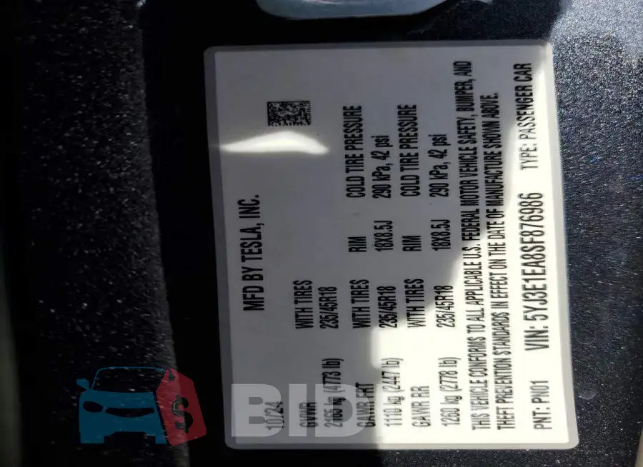 5YJ3E1EA8SF876986 Photo# 12