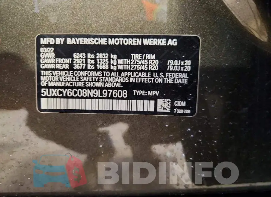 5UXCY6C08N9L97608 Photo# 14