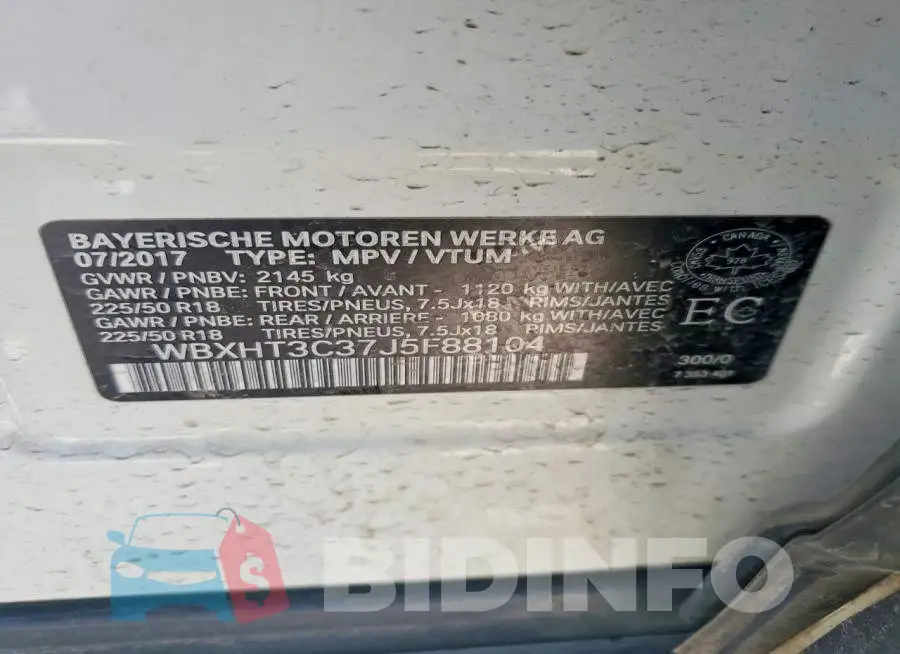 WBXHT3C37J5F88104 Photo# 13