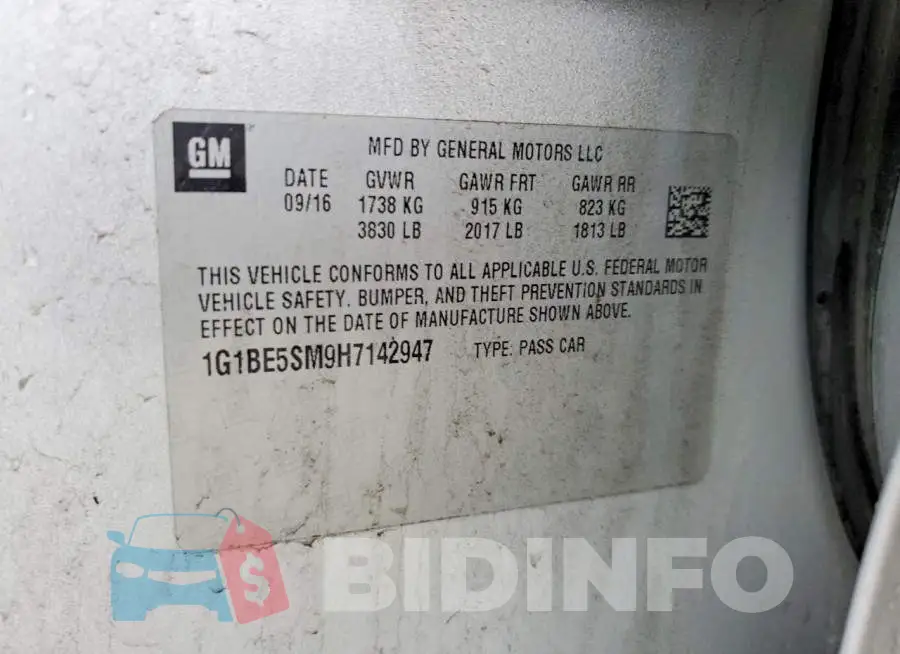 1G1BE5SM9H7142947 Photo# 12