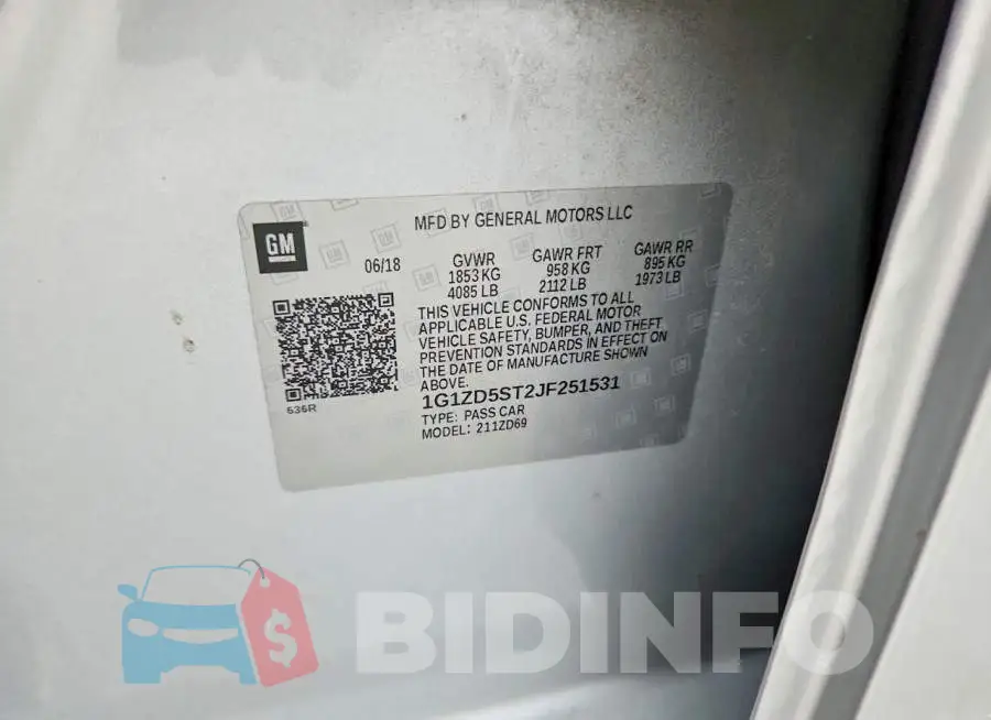 1G1ZD5ST2JF251531 Photo# 12