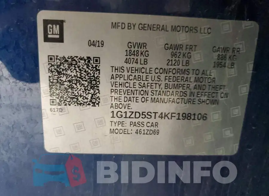 1G1ZD5ST4KF198106 Photo# 13