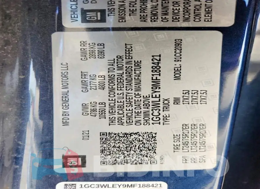 1GC3WLEY9MF188421 Photo# 13