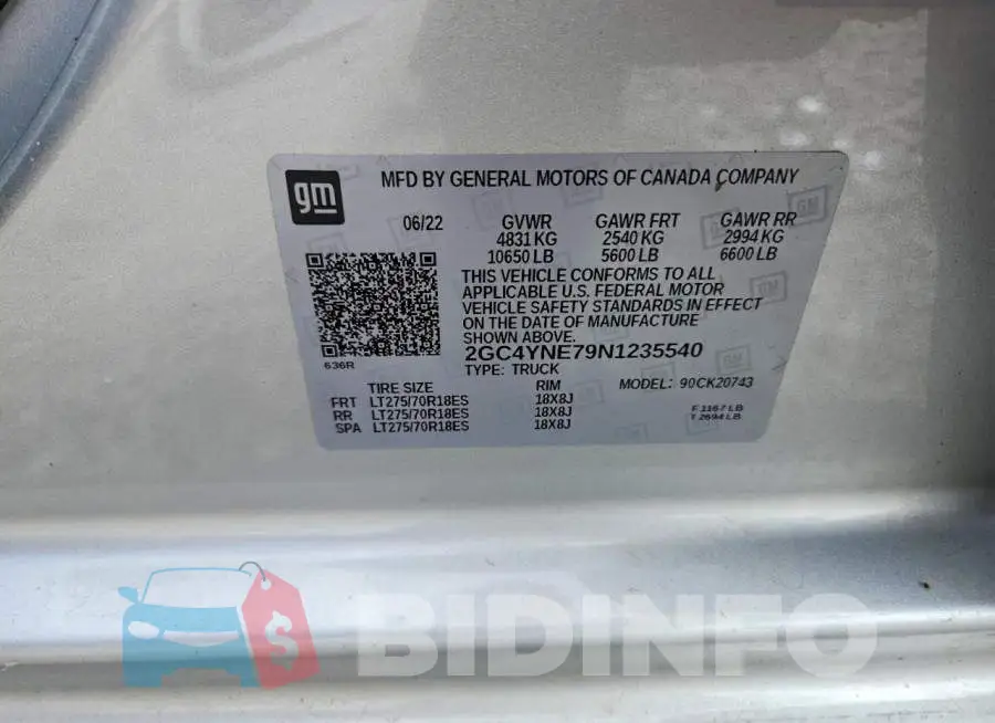 2GC4YNE79N1235540 Photo# 12