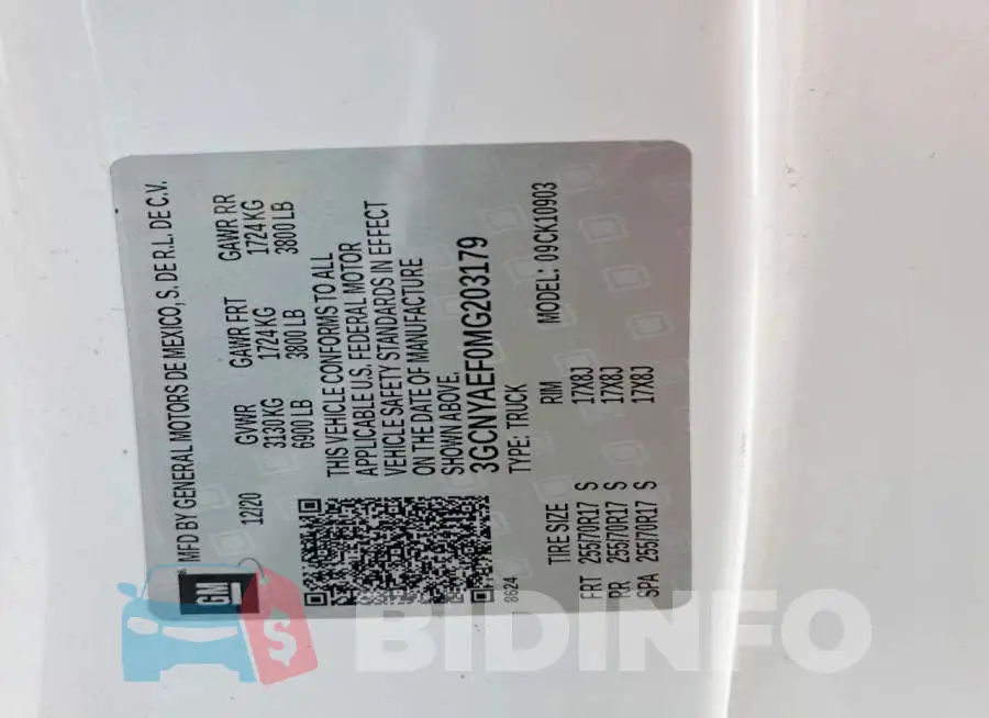 3GCNYAEF0MG203179 Photo# 12