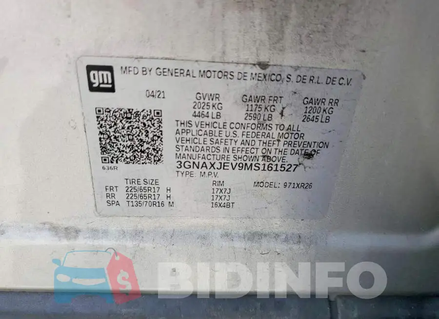 3GNAXJEV9MS161527 Photo# 13